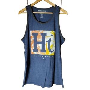 Billabong Blue Graphic Tank Top